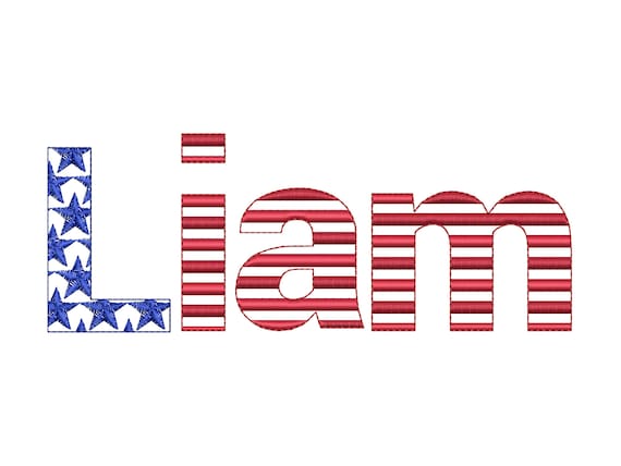 Patriotic Stars and Stripes Block Font 2 Types Machine - Etsy