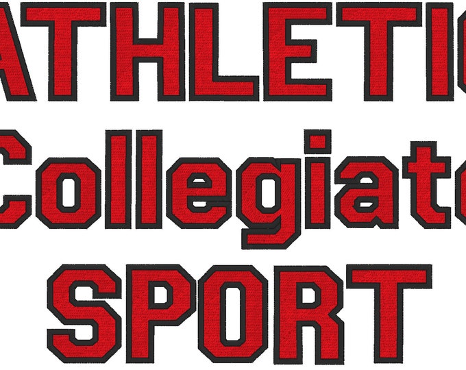 Simply classic Varsity Collegiate, Collegiate type Font machine embroidery designs - capital letters, letters and numbers, fill stitch