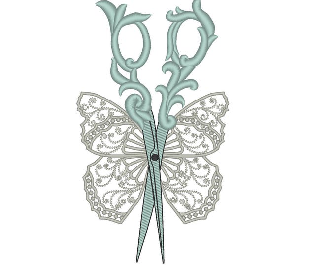Hairstylist hairdresser tool scissors, beautiful Butterfly seamstress scissors stencil machine embroidery designs for hoop 4x4, 5x7 6x10