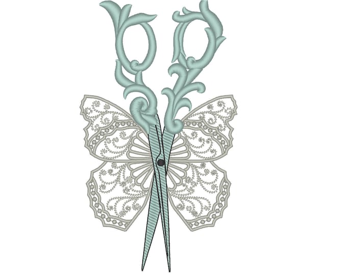 Hairstylist hairdresser tool scissors, beautiful Butterfly seamstress scissors stencil machine embroidery designs for hoop 4x4, 5x7 6x10