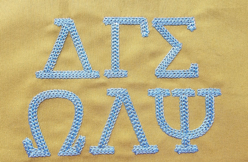 Chain Fill Hand Stitch Effect Greek FONT Chain Stitch Greek Alphabet ...