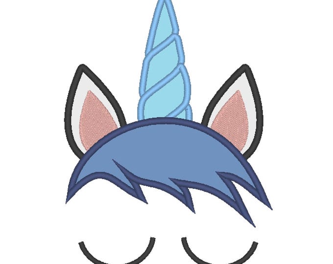 Pretty eyes Unicorn head Boy applique machine embroidery designs rainbow unicorn kids boys sizes 4 up to 8 inch