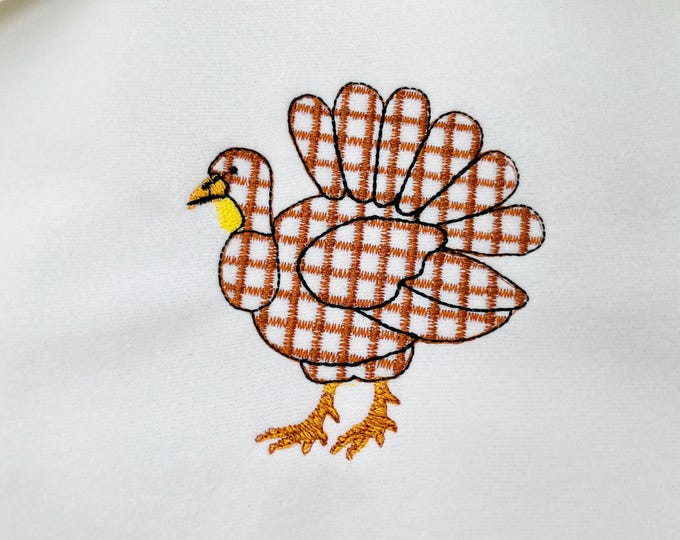 Gingham Plaid Turkey Henry buffalo checkered machine embroidery designs many sizes 4 up to 8 inch sweet home farm kitchen design