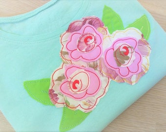 Shabby chic rose flower applique, rose, simply roses bouqet, roses applique design, raggedy edge rose applique embroidery INSTANT DOWNLOAD