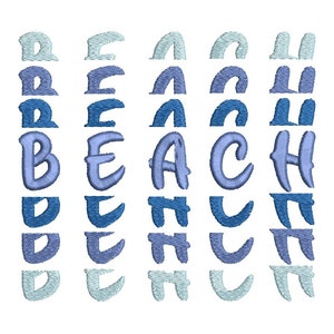 Stacked Font, BX included! fill stitch and outline alphabet letters, summer kids trend Font monogram machine embroidery designs many sizes