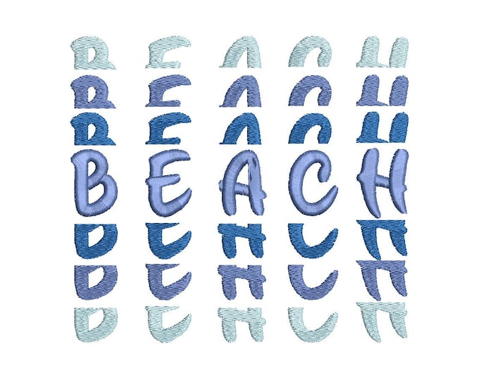 Stacked Font, BX included! fill stitch and outline alphabet letters, summer kids trend Font monogram machine embroidery designs many sizes