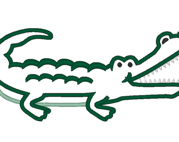 Crocodile - machine embroidery applique design and filled stitch design, wild animal alligator - multiple sizes for hoop 4x4, 5x7, 6x10