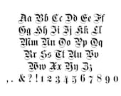 おとぎ話の古い英語フォントゴシックブックナイト昔ながらのサテン