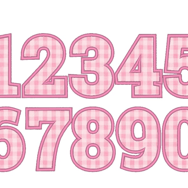 Bold block wide satin stitch Numbers, birthday number Applique machine embroidery designs multiple sizes 2, 3, 4, 5, 6, 7 inches BX included