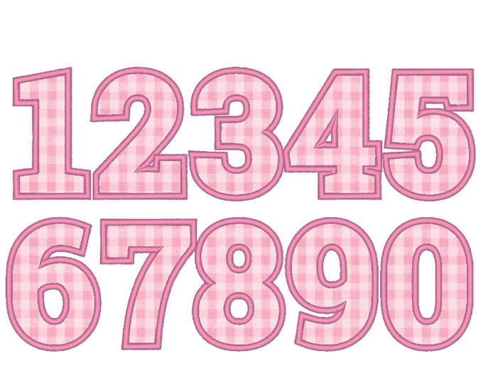 Bold block wide satin stitch Numbers, birthday number Applique machine embroidery designs multiple sizes 2, 3, 4, 5, 6, 7 inches BX included