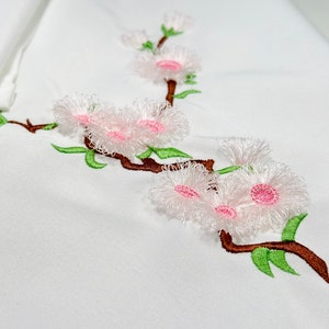 Cherry blossom fringed Sakura flower floral branch machine embroidery designs for hoop 4x4 and 5x7 fluffy fringe in the hoop ITH project image 3