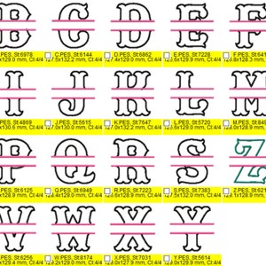 Split Font machine embroidery applique Designs Monogram Set mini font and split alphabet 3, 4, 5, 6, 7, 8 inches banner flag garden home image 5