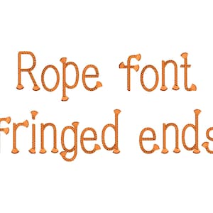 First Rodeo In Rope Font Rope Block FONT Fringed Tassel End Alphabet Letters and Numbers Machine ...