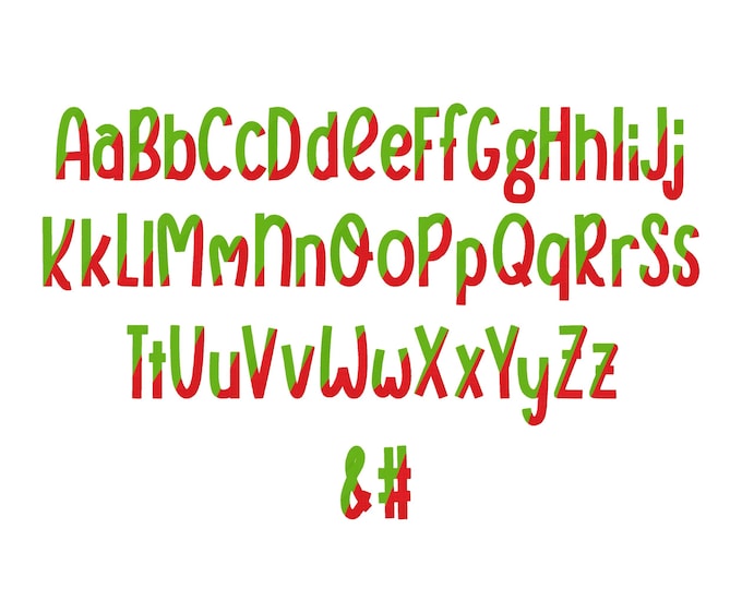 Fill stitch Split Font Sunkissed alphabet divided monogram letters machine embroidery designs kids bold font many sizes 1.6 up to 5 inch BX