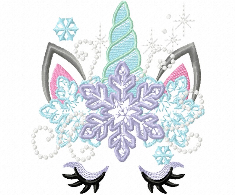Download Frozen Christmas Unicorn head with snowflakes crown light ...