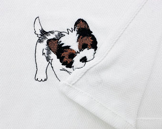Cute playing Biewer Terrier Puppy Dog Mama kitchen dish towel pet animal kids machine embroidery designs ITH simply in the hoop Parti Yorkie