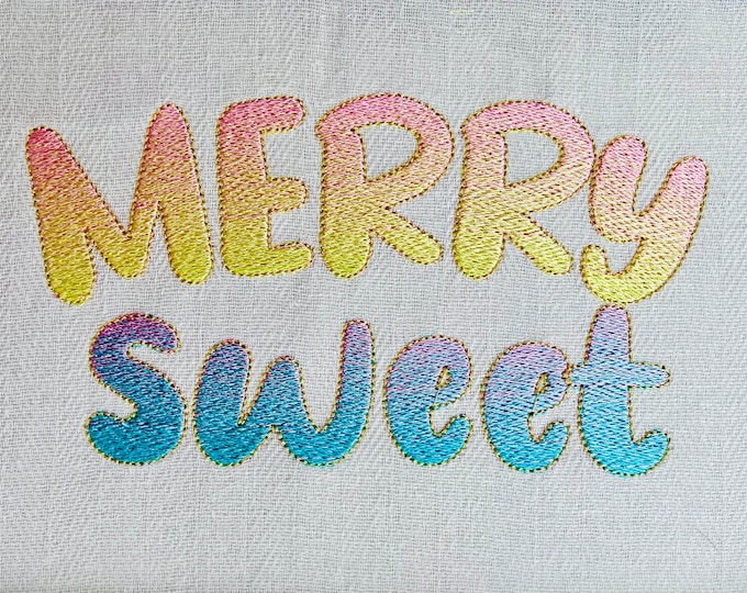 BX included! NO special thread! Rainbow Iridescent 2 Color Monogram FONT alphabet machine embroidery designs ombre gradient font embroidery