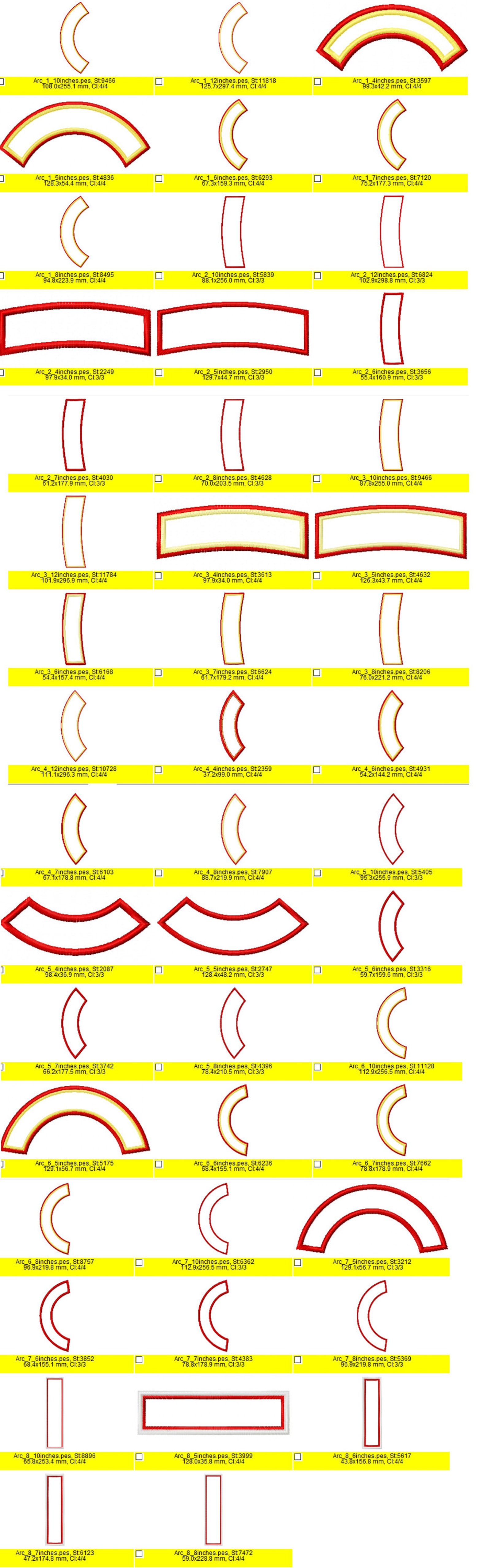 Arc Shape for Rocker - Machine Embroidery Applique Designs for Hoop 4x4 ...