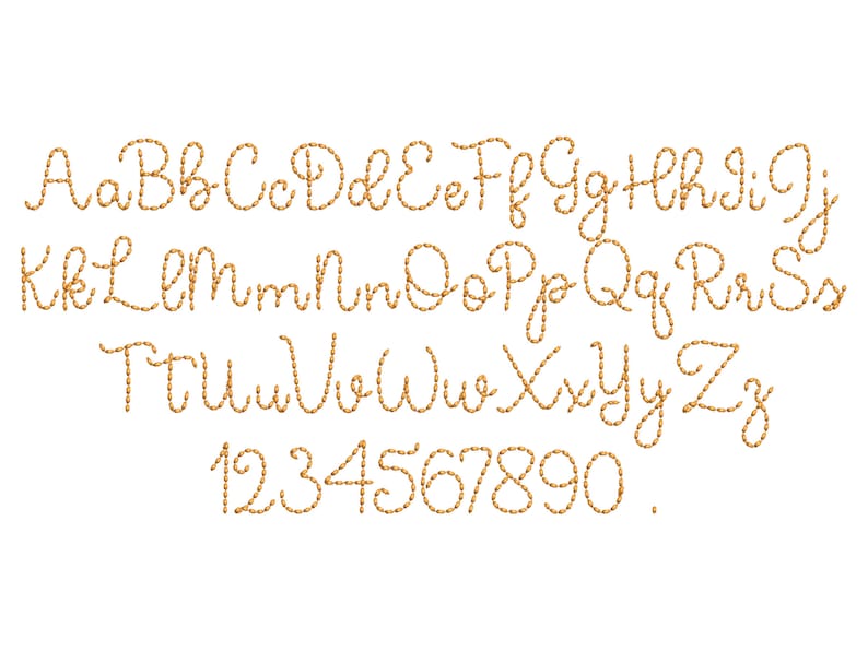 Quick Light Bean Stitch Thin Line FONT Mini Sizes Machine Embroidery ...
