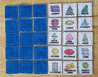Clever Geometric Shapes Mathematics Memory game In The Hoop ITH machine embroidery designs for hoop 4x4  5x7  6x10 smart kids matching game