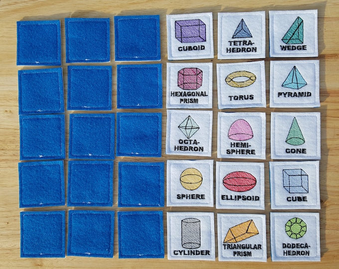 Clever Geometric Shapes Mathematics Memory game In The Hoop ITH machine embroidery designs for hoop 4x4  5x7  6x10 smart kids matching game