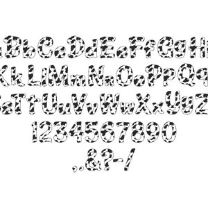 Cow Text Pattern Cow Spots Patterned Font Machine Embroidery Designs and Raggedy ...