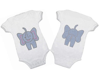 Elephant front and back - machine embroidery applique and fill stitch designs - download  4x4,5x7 and 6x10