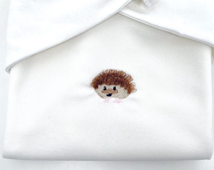 Little Hedgehog Dan Fringed Fluffy chenille mini wild animal machine embroidery designs forest cute Hedgehog kids baby boys shirt design