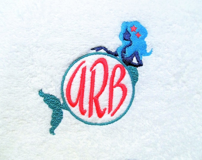 Mermaid circle monogram font machine embroidery designs for hoop 4x4 and 5x7 - INSTANT DOWNLOAD