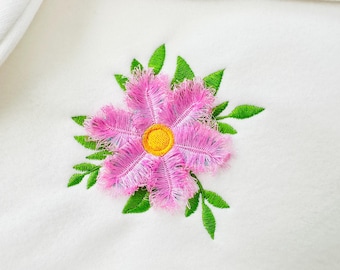 Fringed Big Flower Fluffy Fringe floral Daisy bouquet machine embroidery designs instant download fuzzy fur bloom Cosmos sizes 3 up to 4.5in