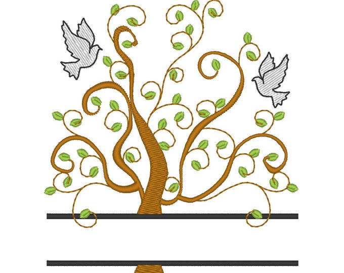 Family tree and mini font - machine embroidery designs - for hoop 4x4, 5x7, 6x10 INSTANT DOWNLOAD