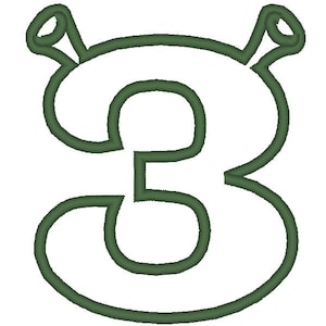 Cute Numbers with Ogre ears Applique Font machine embroidery designs in sizes 4 and 5 inches Birthday Numbers SET 1-9 for kids Ogre party