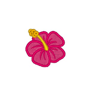 Mini Fill stitch Hibiscus flower - Hawaii summer flower embroidery designs - hibiscus flowers small embroidery designs