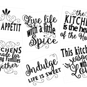 Kitchen lovely quotes - machine embroidery designs for hoop 4x4 and 5x7 - kitchen towel embroidery collection SET of 6 INSTANT DOWNLOAD