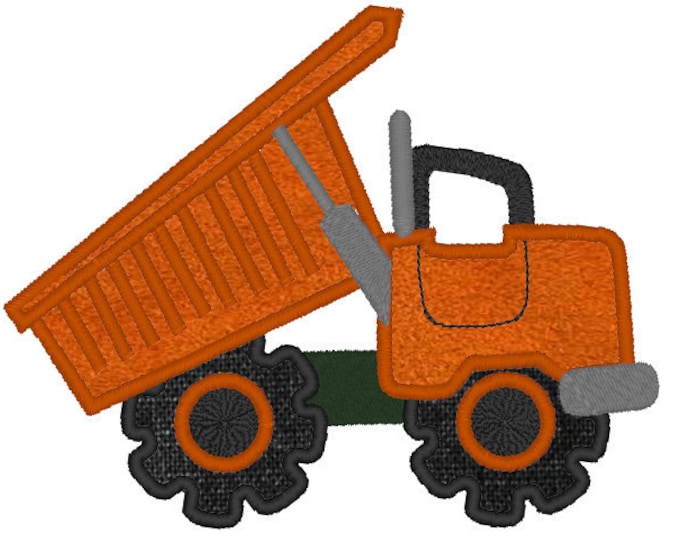 Dumptruck - machine embroidery applique and filled  designs - multiple sizes INSTANT DOWNLOAD  4x4,5x7, 6x10