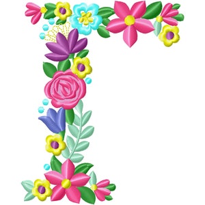 Fraternidades y hermandades de mujeres Letra de fuente griega floral GAMMA, diseños de bordado de máquinas 3.5 4 5 6 7 in. DESCARGA INSTANTE