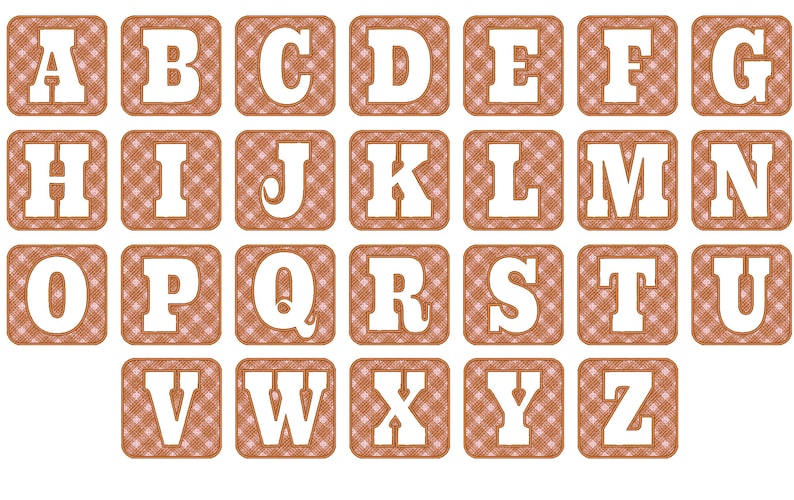 Terry Letters Embossed Terry Towel Monogram Letters A-Z and Gingham Buffalo Plaid ...