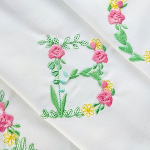 Light stitch Floral Font alphabet machine embroidery designs flowered font Summer Daisy Rose Flower monogram sizes 2 up to 3.5 inches, BX