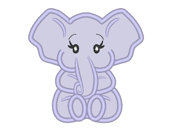 Little Elephant machine embroidery applique designs assorted sizes INSTANT DOWNLOAD  Machine Embroidery Designs, for  hoop 4x4, 5x7