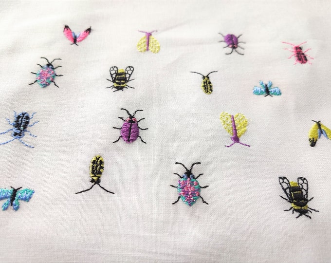 Micro mini small bugs and butterflies 8 types machine embroidery designs tiny sizes less than one inch wee bee bug butterfly moth insect BX!