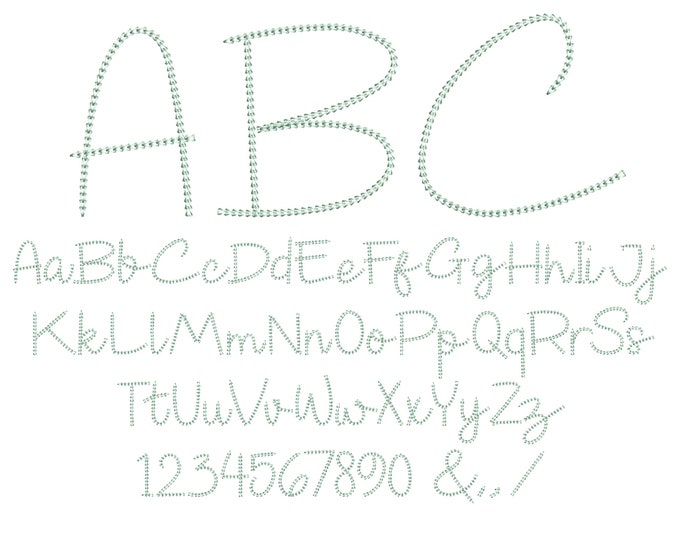 Quick light stitch Love Chain FONT machine embroidery designs multiple MINI sizes alphabet letters playful kids name monogram saying, BX