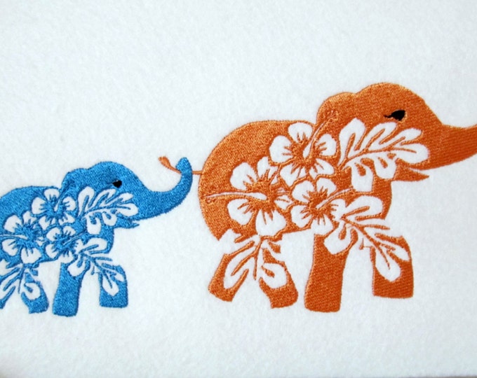 Elephants - can be used as single and in row - machine embroidery designs - multiple sizes for hoop 4x4, 5x7 cute floral flower elephant