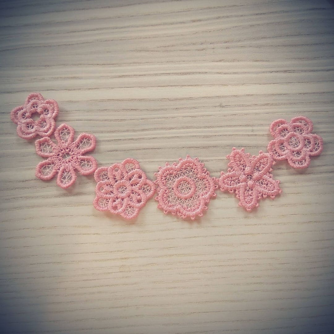 Mini Delicate Lace Flowers 6 Pcs Collection FSL Flower Mini Free
