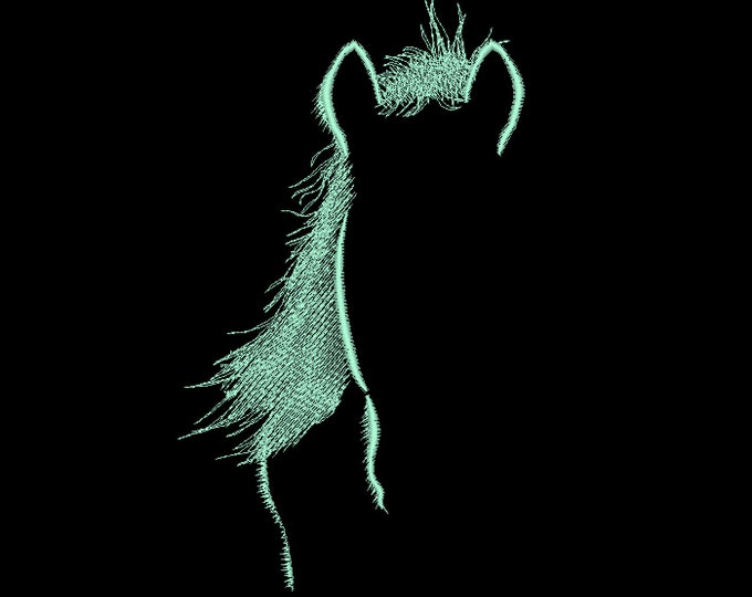 Magic horse silhouette glow in the dark special machine embroidery design assorted sizes from 4 up to 9inches fairy horse for cowboy cowgirl