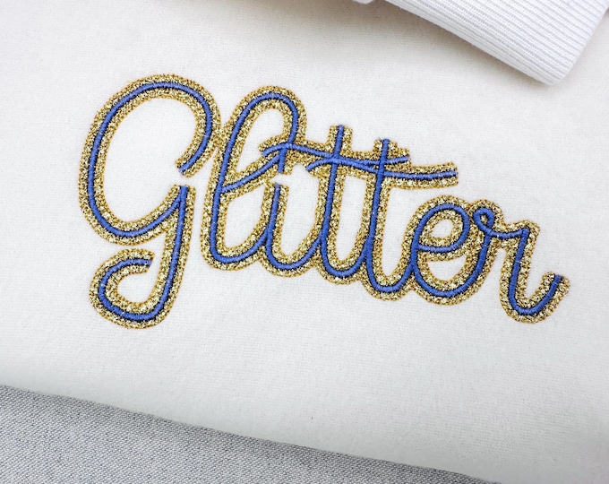 HTV vinyl satin stitch FONT glitter layer applique machine embroidery designs Alphabet Monogram sizes 2.3 up to 4.3 inch awesome result