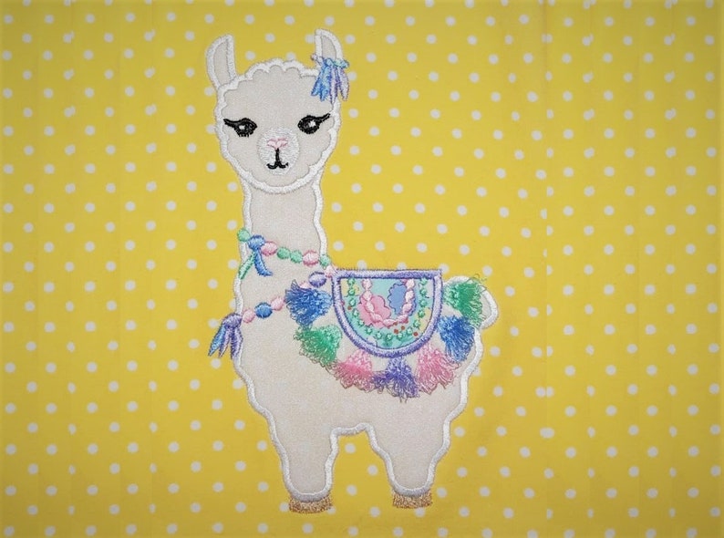 Tassels Llama, Fringed tassel applique, Lama boho, tassel, llama, ITH In the hoop machine embroidery design image 2
