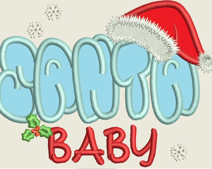 Christmas Santa baby cute applique machine embroidery design - Christmas embroidery applique designs - for hoops 4x4 and 5x7