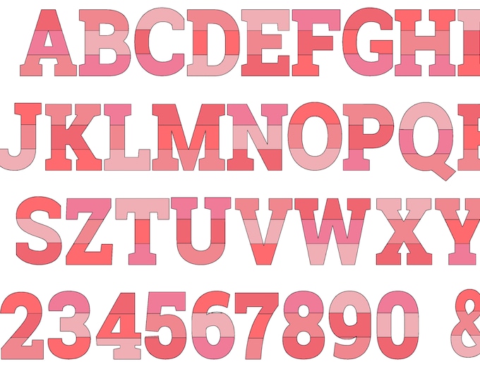 Light applique font Open Edge Raggedy Applique Alphabet bean stitch outline patchwork machine embroidery designs Split multicolor letters