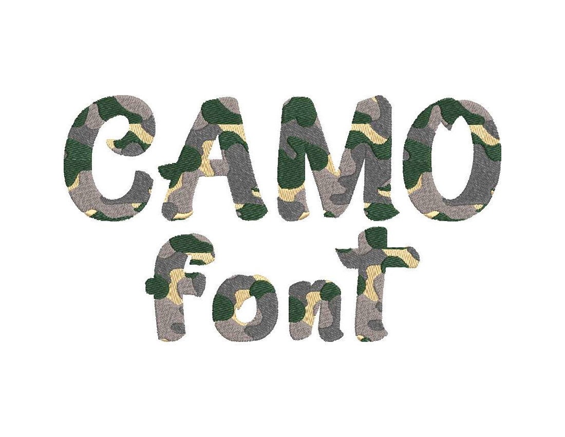 Camo Camouflage Font Alphabet Machine Embroidery Designs Letters A Z 