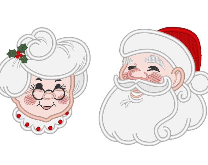 Mr. and Mrs. Claus appliques set: Home & Kitchen. Clause circle designs collection machine embroidery designs 4x4 and 5x7